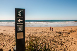 Surf Coast Walk Logo branded on a wooden post
